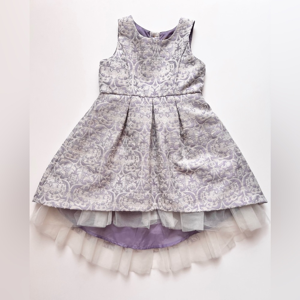 Purple & Tulle Damask Dress 2T